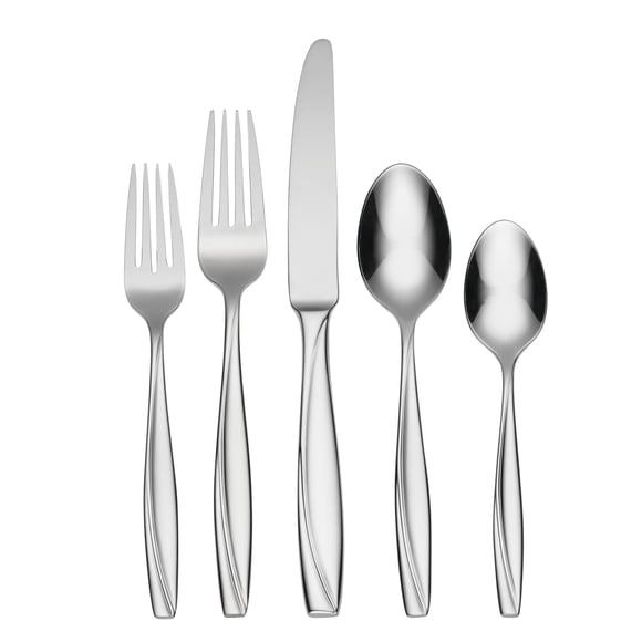 Oneida Silverware Set, Camlynn Mirror 20-Piece Everyday Flatware Set, Service For 4, 18/0 Stainless Steel, Knives Spoons And Forks Sets, Dishwasher Safe, Home and Kitchen Utensi