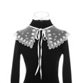 thumbnail image 2 of INSPIRE CHIC Detachable Fake Collar, Semi-Sheer Embroidery Mini Cape Neck Ruff for Blouse White-1(Back Slit), 2 of 5