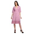 thumbnail image 1 of Moomaya Robe Midi Décontractée d'Été pour Femmes en Coton Imprimé avec Dentelle, 1 of 4