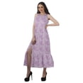 thumbnail image 3 of Moomaya Robe Longue Imprimée pour Femmes, Fente avant, Aguichant, Sans Manches, en Rayonne, Robe de Mariage, 3 of 4