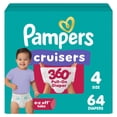 thumbnail image 1 of Pampers Diapers - Cruisers 360° - Size 4, up to 100% Leakproof Fit, Designed for Active Babies, Pull On Diaper, EZ Off Tabs Designed for Easy Changes, 1 of 23