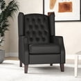 thumbnail image 2 of HOMCOM Fauteuil d'Appoint Capitonné à Boutons, Fauteuil en Similicuir, Noir, 2 of 10