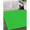 thumbnail image 3 of Ahgly Company Tapis Rond Lavable en Machine Intérieur Transitionnel Vert Lime, 3 Pieds Rond, 3 of 7