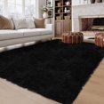thumbnail image 2 of Hasoo 9' x 12' Large Area Rug High-Pile Plush Shag Rug Perfect for Living Rooms, Bedrooms, Dining Rooms, Black, 2 of 7