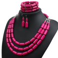 thumbnail image 4 of Femmes Multi-Couches Collier Perles de Mode Collier Choker avec Boucles d'Oreilles et Bracelet, 4 of 7