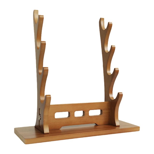 HILABEE Stand Display Support Holder for Templar Wakizashi Samurai Walnut 4 Tier