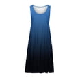 thumbnail image 4 of AherBiu Plus Size Beach Dresses for Women Gradient Color Sundresses Ruched Ruffle Flowy Midi Tank Dress, 4 of 5