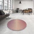 thumbnail image 4 of Ahgly Company Tapis d'Intérieur Ronds Transitionnels Lavables à la Machine, Rouge Rose, 8 Pieds Rond, 4 of 7