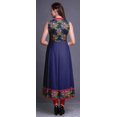 thumbnail image 4 of Bimba Robe Anarkali Florale Navy Blue3 pour Femmes, Kurti Imprimée Ethnique Indienne, Longue Kurta, Robe de Soirée, XX-Grand, 4 of 6