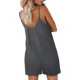 thumbnail image 4 of ORUYROP SNUGWIND Femmes Casual Sans Manches Sangle Lâches Combinaisons Réglables Stretch Shorts Romper avec Poches, 4 of 5