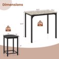 thumbnail image 3 of Gymax 3 PCS Counter Height Dining Set Faux Marble Table and 2 Chairs Kitchen Bar New Brown, 3 of 8