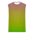 thumbnail image 5 of Sentmoon Mens Tank Tops Workout Summer Sleeveless Crew Neck Mens Undershirt Gradient Color Loose Fit Oversized Running Compression Shirt Men Hawaii for Summer Beach Days Green L, 5 of 5