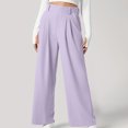thumbnail image 2 of Timegard Wide Leg Pants for Women Elastic High Waist Ruched Fall Office Casual Loose Pants with Pockets, 2 of 7