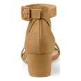thumbnail image 2 of BLISSFUL STEP Sandales à Talon Épais pour Femmes à Bride Cheville avec Boucle Kaki 9.5, 2 of 7