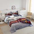 thumbnail image 3 of Erosebridal Red Retro Train Comforter Sets Full Size, White Snow Comforters & Duvets, Reversible 3pcs, 3 of 6