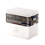 Home Savings and Storage Items Clearance!Pcksrro 3-Tier Storage Box Empty Family Emergencies First Aid Kit Container Portable Plastic Storage organizer Multipurpose Box With Handle for Home Travel