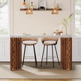 thumbnail image 4 of Tribesigns Home Bar Unit, 55.12-Inch Bar Table with a Faux Marble Finished Tabletop, Modern Freestanding Mini Bar for Home Kitchen, Living Room, Balcony, Basement, Walnut & White, 4 of 8