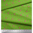 thumbnail image 2 of Soimoi Green Rayon Fabric Red & Blue Star Fabric Prints By Yard 42 Inch Wide, 2 of 3