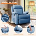 thumbnail image 4 of Lnsenfin Fauteuil Inclinable Manuel Petit pour Petits Espaces en Lin pour Salon, Bleu, 4 of 6