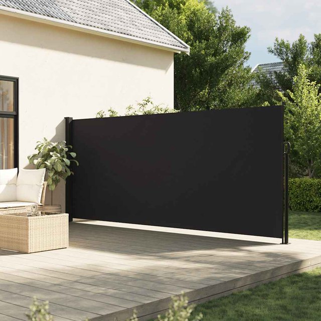 vidaXL Auvent Latéral Rétractable Noir 160x500 cm