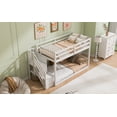 thumbnail image 4 of Twin over Twin Floor Bunk Bed, Ladder with Storage, White, 4 of 18