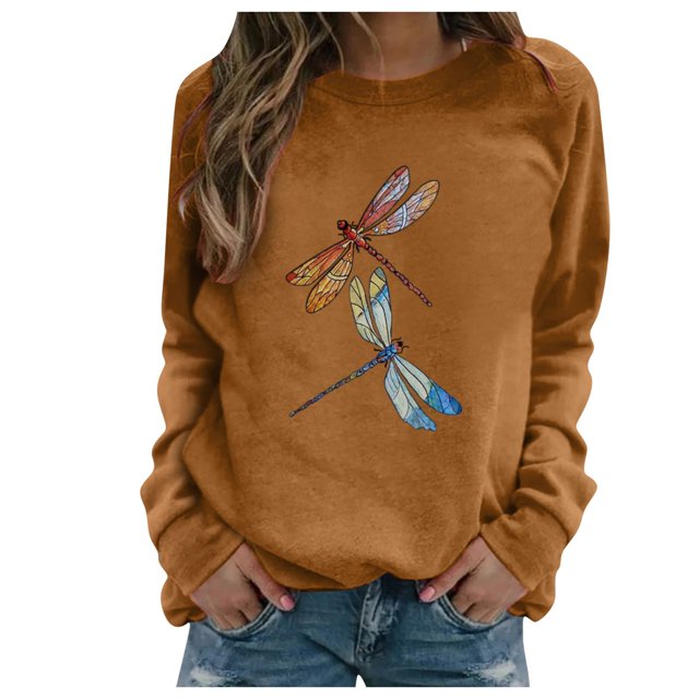 Chandail à Enfiler pour Femmes Chandail à Imprimé pour Femmes Chandail à Manches Longues Blouse Décontractée à Enfiler