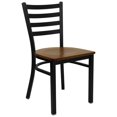 thumbnail image 1 of HERCULES Series Black Ladder Back Metal Restaurant Chair - Cherry Wood Seat, 1 of 9