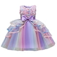 thumbnail image 4 of Robes pour Filles Robe Rose Brodée pour Petites Filles Superposée Transparente Robe de Fête pour Tout-Petits et Enfants pour Concours, 4 of 4