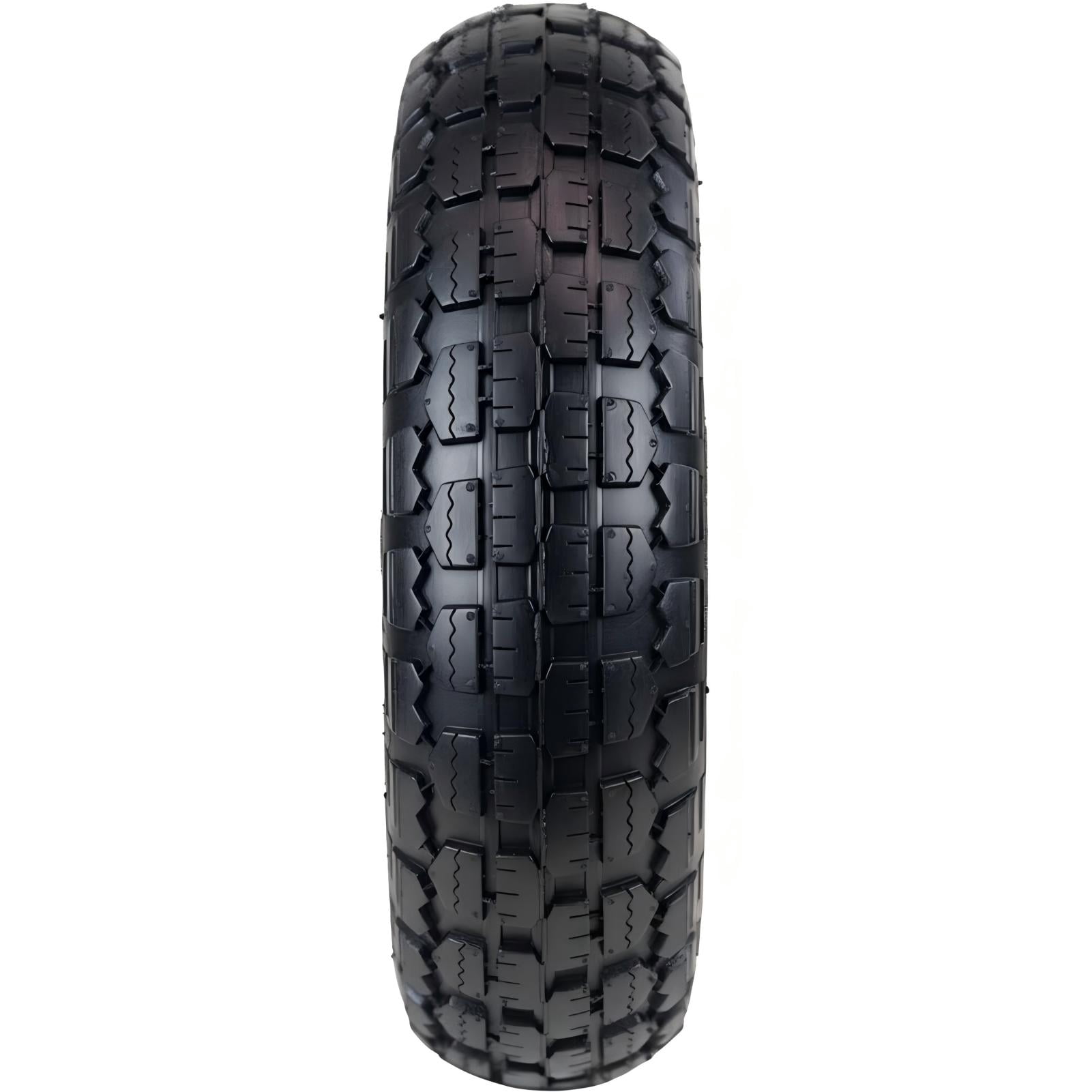 Hi-Run 10" Flat Free 4.10/3.50-4 Wheelbarrow Tire & Wheel Assembly with 5/8" Bushing Pre-Mounted