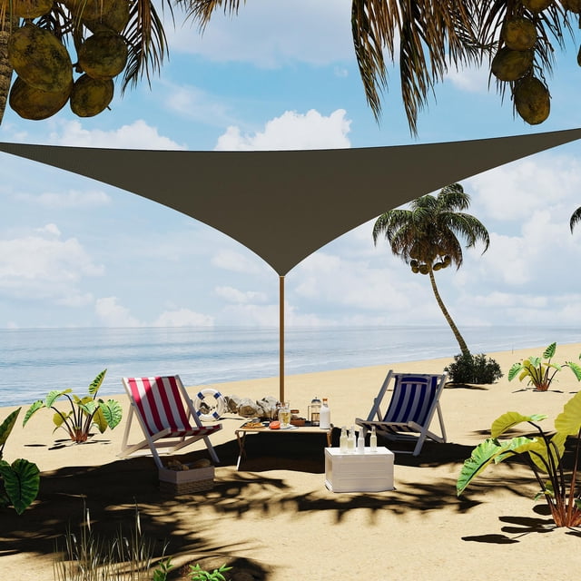 Garvee 16'x16'x16' UV Block Outdoor Triangle Sun Shade Sail Canopy for ...