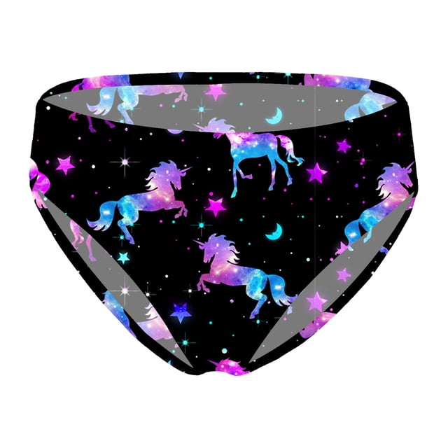 Kids Girls' Slim Swimming Bottom with Lining UPF50+ Sun Protection Rash Guard Swim Brief Night Pegasus 16