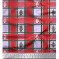 thumbnail image 1 of Soimoi Purple Modal Satin Fabric Plant & Check Print Fabric by the Yard 42 Inch Wide, 1 of 3
