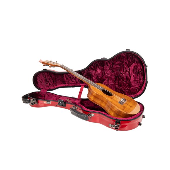 Crossrock Tenor Ukulele Case Fits Up to 27 Inches | 100% Fiberglass Hardshell with Brand Latches TSA Lock Accessory Compartment and Detachable Straps-Red (CRF2030TURD)