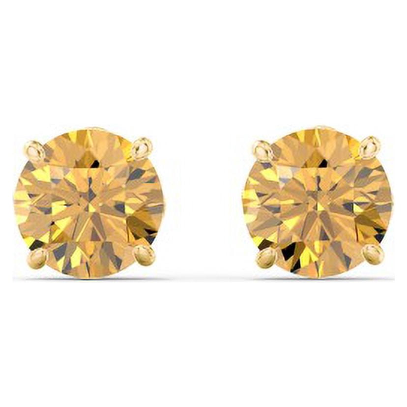 1 Carat Solitaire Stud Earrings in 10K Yellow Gold