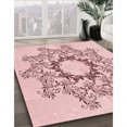 thumbnail image 3 of Ahgly Company Tapis Rectangulaire Lavable en Machine Intérieur Transitionnel Rouge Indien, 7 Pieds x 10 Pieds, 3 of 7