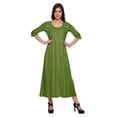 thumbnail image 1 of Moomaya Kurtis en Coton Uni pour Femmes Tenue de Fête Manches 3/4 Robe Mode pour Femmes, 1 of 5
