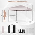 thumbnail image 3 of Costway 10 X 10 FT Pop up Canopy Tent with Portable Carrying Bag 8 Stakes 4 Wind Ropes, 3 of 10