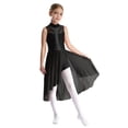 thumbnail image 1 of RUNQHUI Robe de Danse Ballet à Sequins pour Filles, Robe de Patinage Artistique Sans Manches Ourlet Irrégulier en Maille Noire 16, 1 of 7