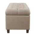 thumbnail image 2 of HomePop Ainsley Banc de Rangement Traditionnel en Tissu Capitonné à Boutons, Couleur Beige, 2 of 9