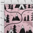 thumbnail image 2 of oneOone Cotton Cambric Light Pink Fabric Mountain Pattern Craft Projects Decor Fabric Printed By The Yard 42 Inch Wide, 2 of 5