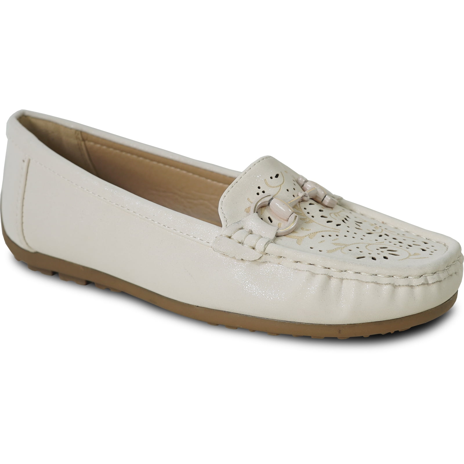kozi Chaussures Plates Confort pour Femmes ML3250 Mocassins Décontractés à Enfiler avec Bout Rond Moc