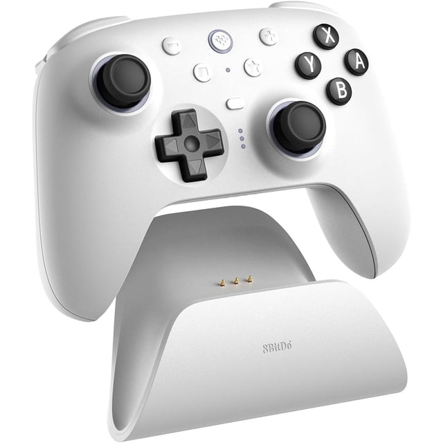 8BitDo Ultimate 2 Bluetooth Controller for Switch/Switch 2 & Windows PC with TMR Joysticks, Switchable Hall Effect/Tactile Triggers, Vibration and Motion Control (White)
