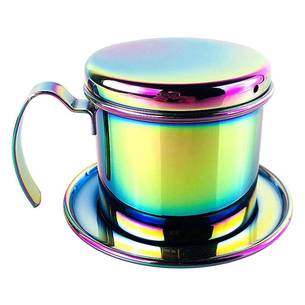 DOLITY 304 Stainless Steel Vietnamese Coffee Maker Vietnam with Handle Coffeeware Colorful