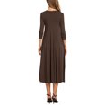 thumbnail image 3 of Nlife Robe Midi Évasée à Manches 3/4 et Col Rond pour Femmes, 3 of 4