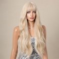 thumbnail image 2 of yeacher Perruque en Fibre Synthétique Résistante à la Chaleur Mélangée Blonde & Blanche avec Capuchon Réglable, Cheveux Bouclés Longs de 26 Pouces pour Fêtes & Cosplay, Entretien Facile & Lavable, Inclut Filet à Cheveux, 2 of 7