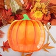 thumbnail image 4 of yulier 10 Pcs Thanksgiving Pumpkin Paper Plates, Thanksgiving Party Supplies Fall Disposable Plates 7 Inch, Pumpkin Shaped Dinner Plates Dessert Plates Tableware, 4 of 6