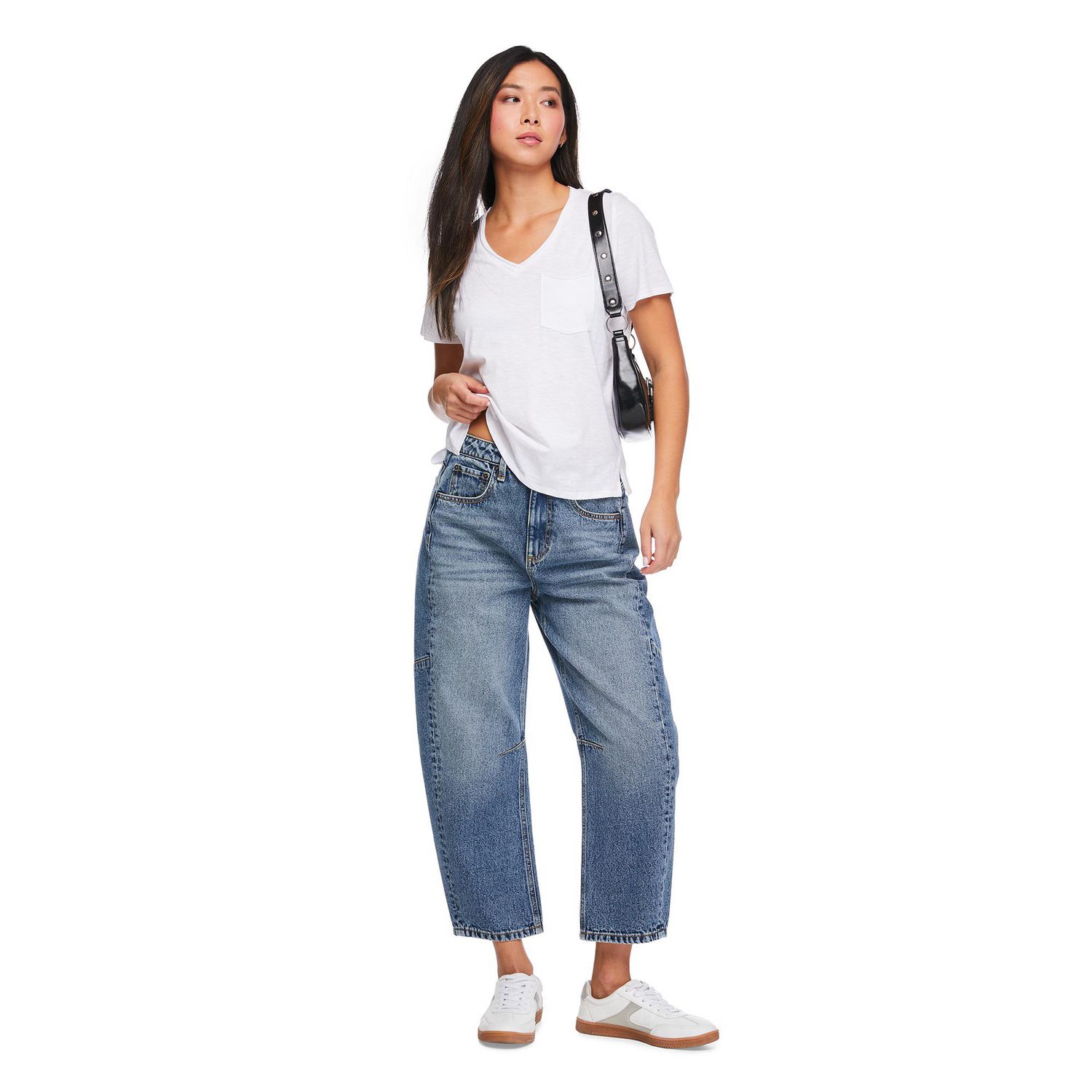 T-shirt à pochette encolure en V George pour femmes
