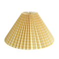 thumbnail image 1 of fastboy Pleated Lampshade Cloth Table Ceiling Light Shade Bedroom Fabric Brown Yellow Grid 24CM, 1 of 1