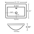 thumbnail image 3 of American Imaginations 31.73-in. W 3H4-in. Ceramic Top Set In White Color - Overflow Drain Incl. AI-30700, 3 of 8