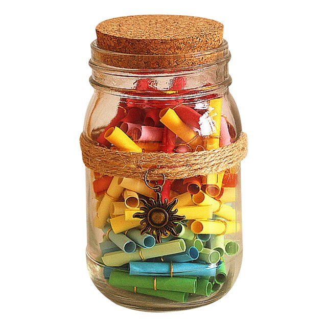Wishing Bottle Glass Decorative: Small Cork Jar Letter Bottle with Message Paper